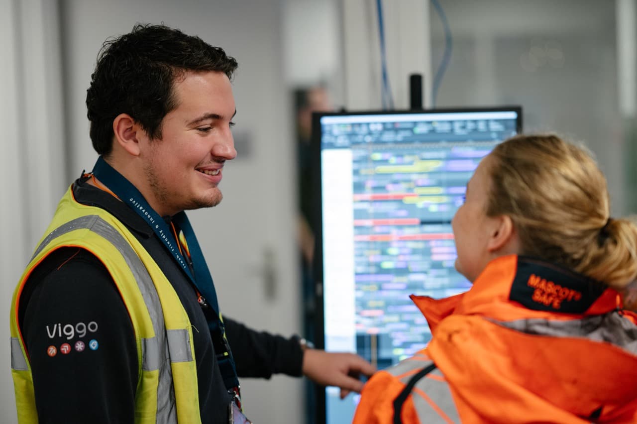 Ramp employees in front of schedule